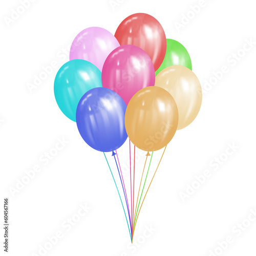 bunch of colorful balloons isolated on white background. vector illustration