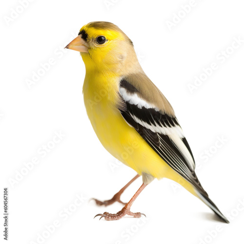 Fotografia American Goldfinch bird isolated on a transparent background, Generative ai