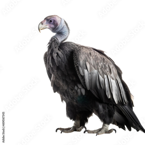 Andean Condor bird isolated on a transparent background, Generative ai 