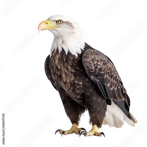 Bald Eagle bird isolated on a transparent background  Generative ai 