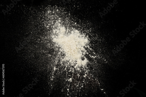 Splash of white powder isolated