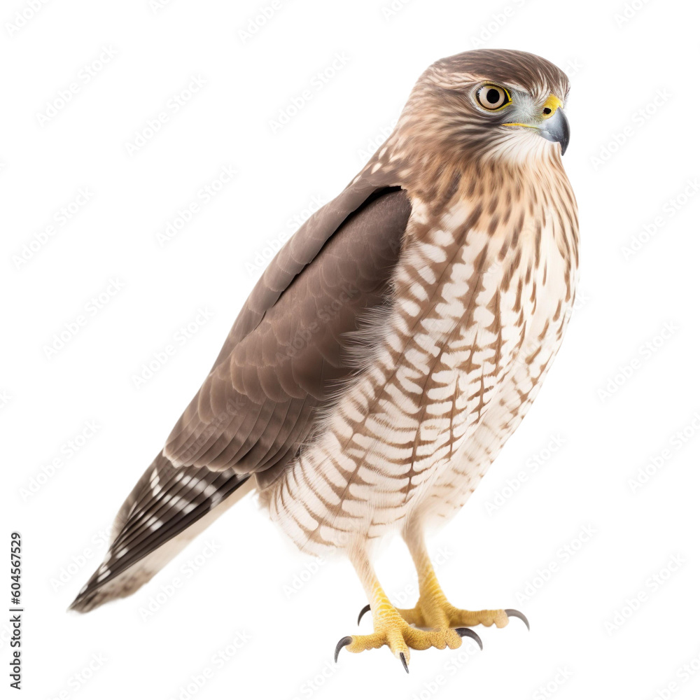 Obraz premium Coopers Hawk bird isolated on a transparent background, Generative ai 