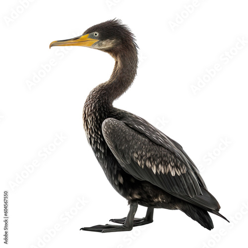 Double-crested Cormorant bird isolated on a transparent background, Generative ai 