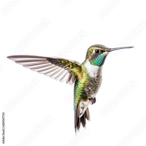 Hummingbird bird isolated on a transparent background, Generative ai 