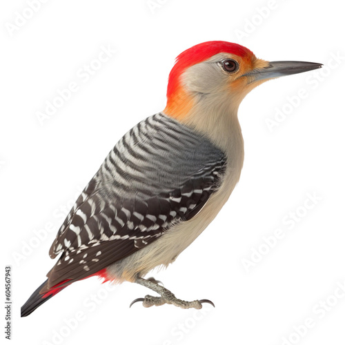 Red-bellied Woodpecker bird isolated on a transparent background  Generative ai 