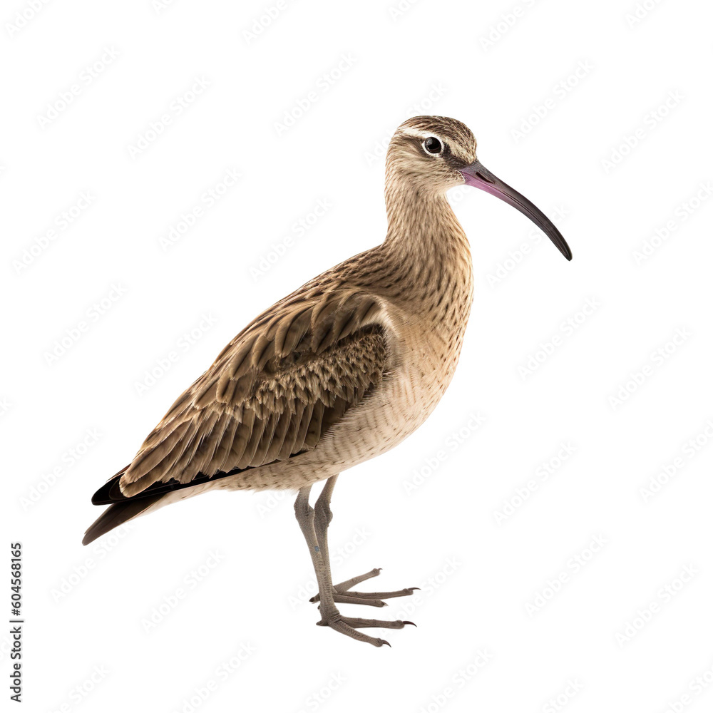 Whimbrel bird isolated on a transparent background, Generative ai Whimbrel bird isolated on a transparent background, Generative ai