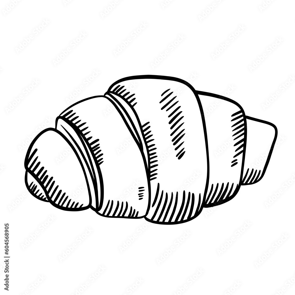 Croissant hand drawn sketch Croissant hand drawn sketch