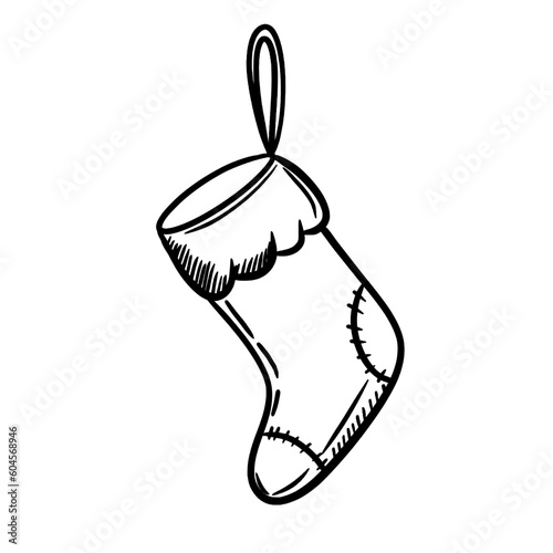 Christmas stocking hand drawn 