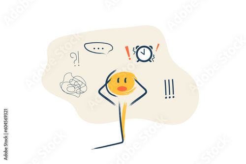the character is confused, does not know the solution to the problem. a confusing road, a difficult life choice