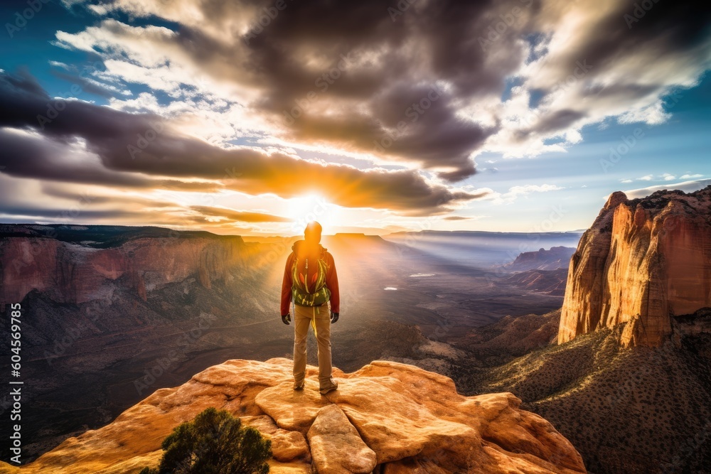 Naklejka premium sunset over the mountain