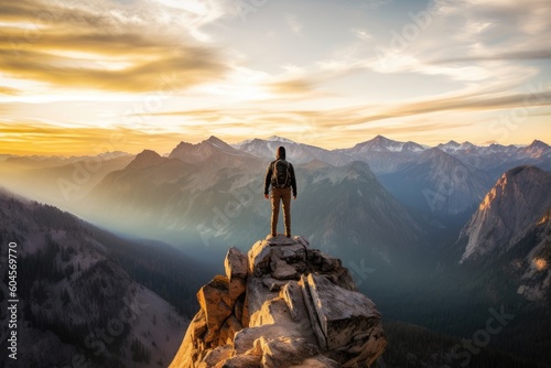 person on the top of the mountain