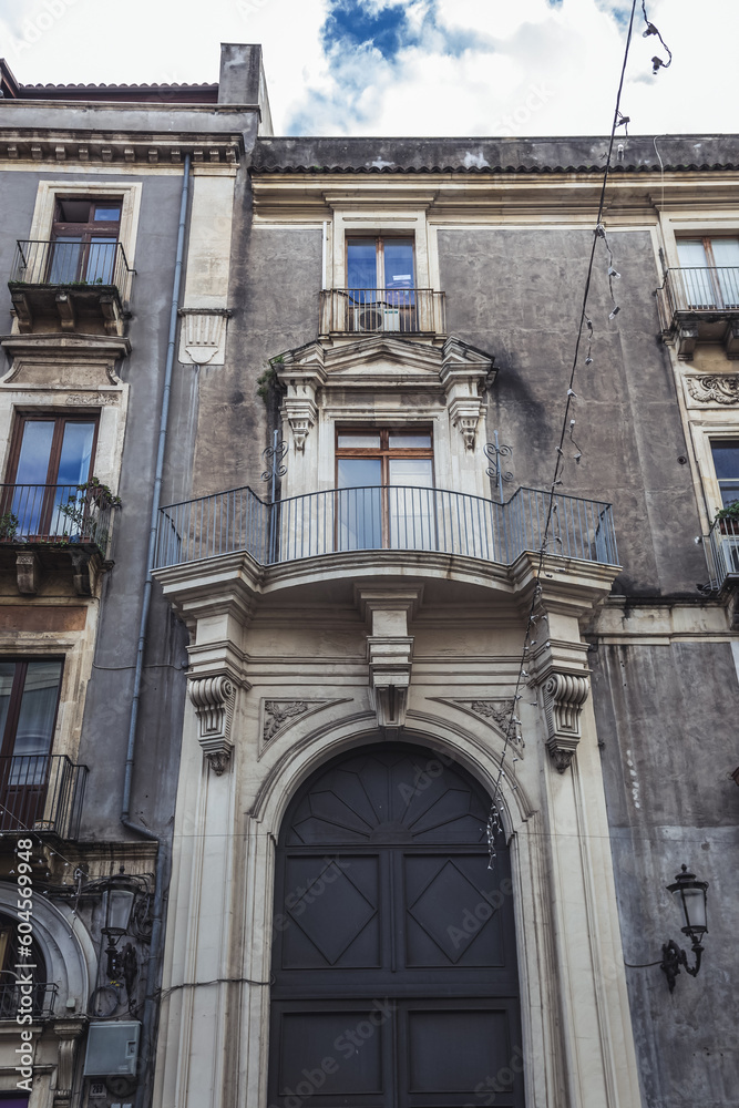 Palazzo Manganelli building in historic part of Catania, Sicily Island in Italy