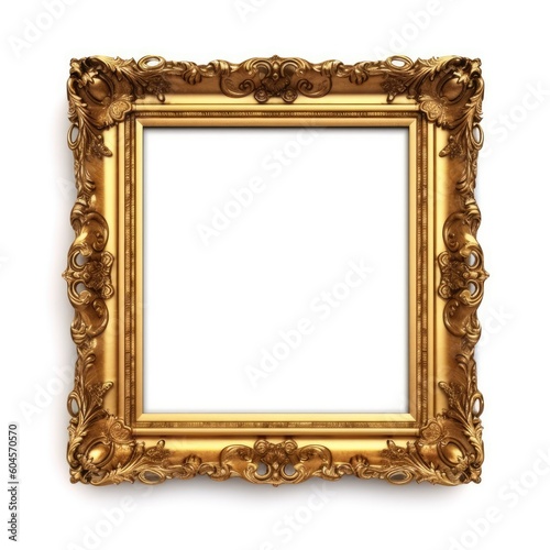 gold picture frame isolated