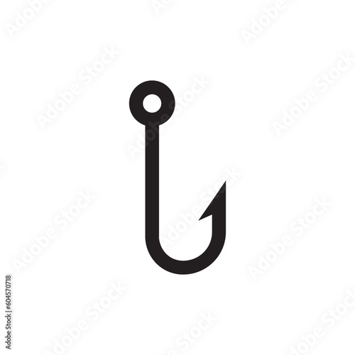 Barbed fish hook vector icon. Fishing hook flat sign design. Fish hook symbol pictogram. UX UI icon