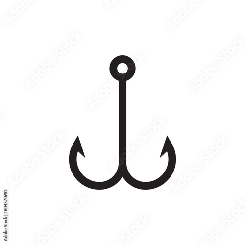 Barbed fish hook vector icon. Fishing hook flat sign design. Fish hook symbol pictogram. UX UI icon