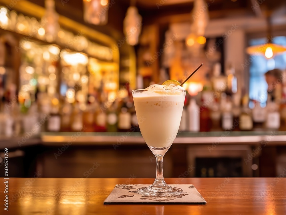 Pina Colada Cocktail on a bar counter (generative AI) Pina Colada Cocktail on a bar counter (generative AI)