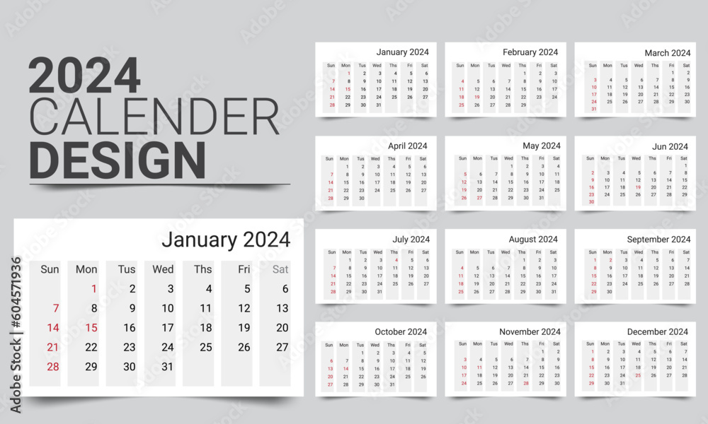 Desk Calendar Design Template 2024 Desk Calendar Design Template 2024