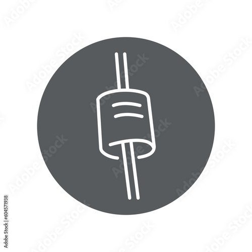 Transient voltage black line icon. Pictogram for web page
