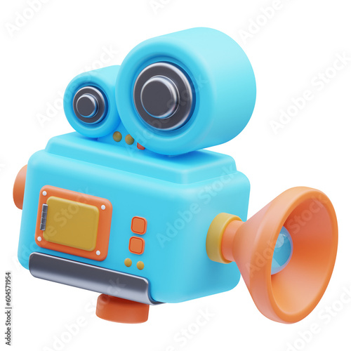 video camera marketing 3D Illustration