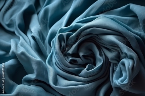 blue silk fabric. 