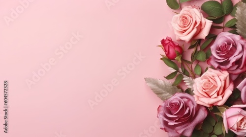Wallpaper Mural pink roses on pink background Torontodigital.ca