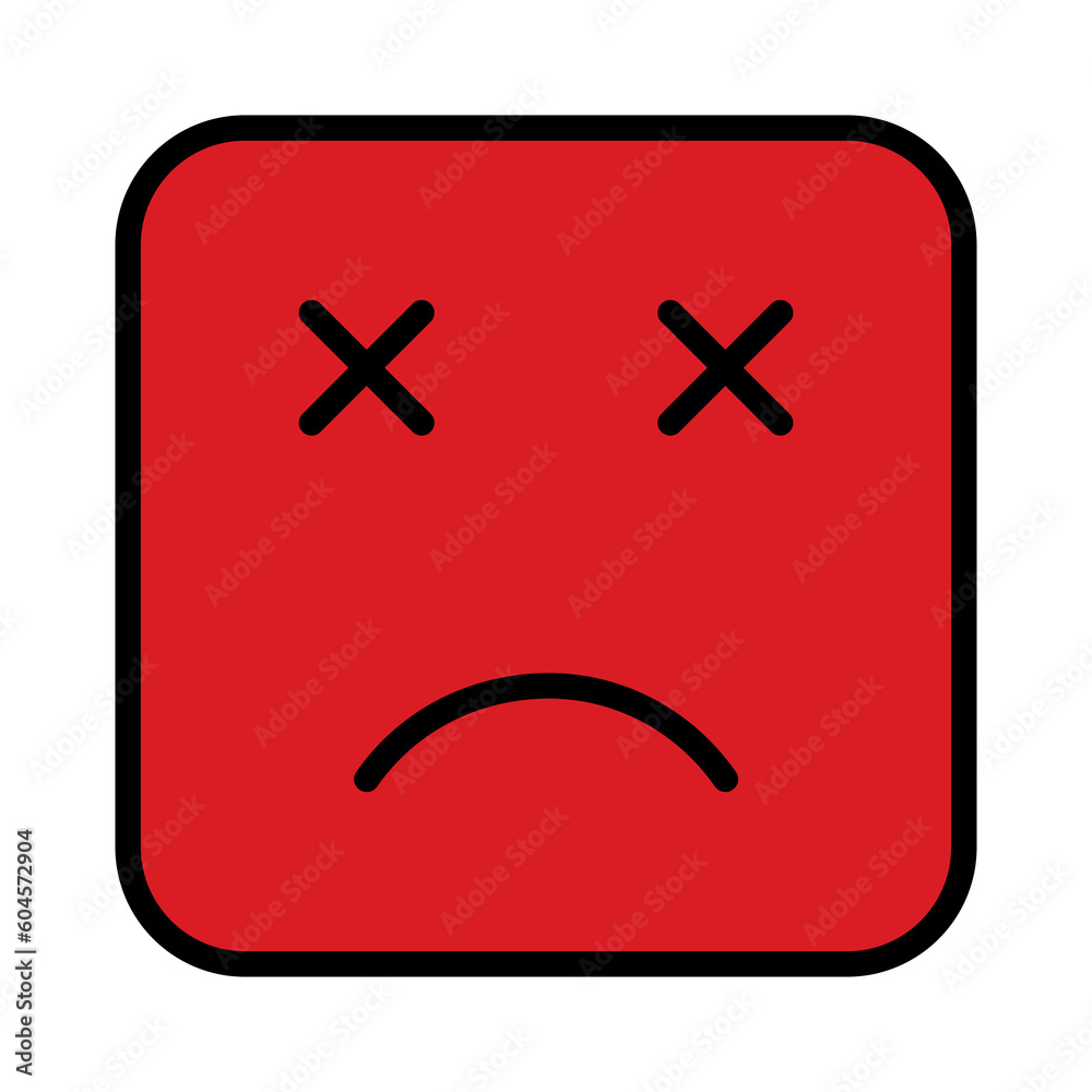 Obraz premium square headache emoticon 