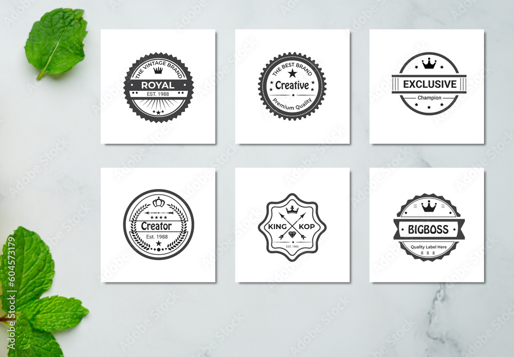Vintage Badge Logo Design Layout Stock Template | Adobe Stock