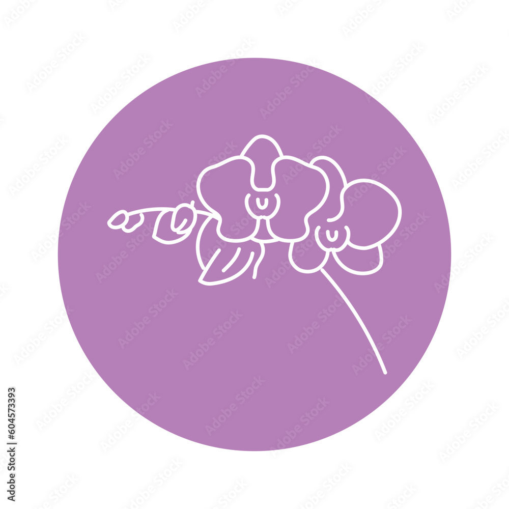Orhid flower black line Orhid flower black line