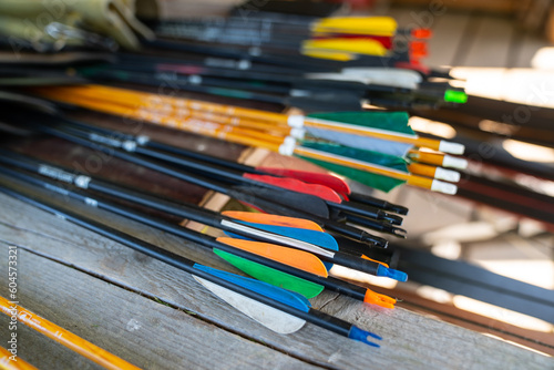 Sports bow arrows, different types and sizes