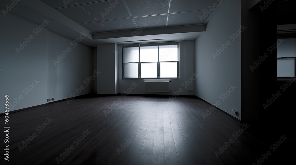 Obraz premium Empty room which just needs to be arranged for a homely environment or an office, but it is also a perfect location for a gallery. Generative AI Technology 