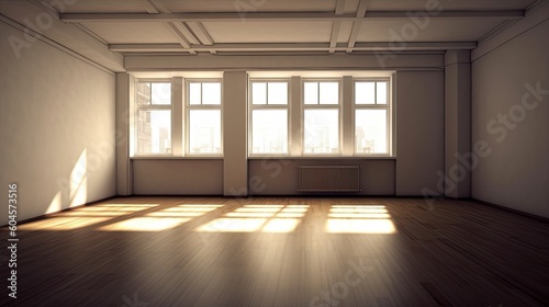 Empty room which just needs to be arranged for a homely environment or an office  but it is also a perfect location for a gallery. Generative AI Technology 