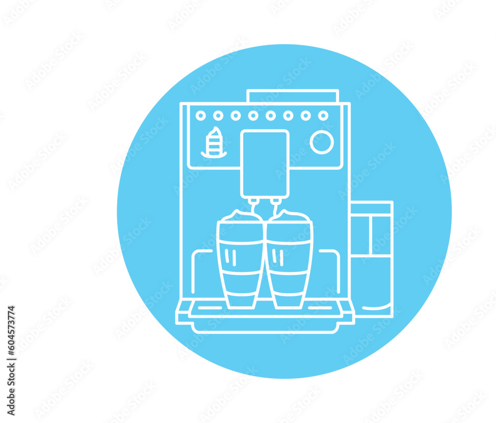 Coffee machine color line icon. Kitchen device. Coffee machine color line icon. Kitchen device.