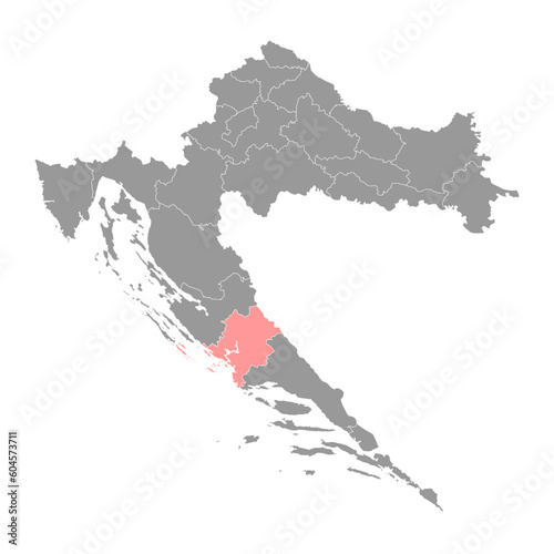 Sibenik Knin county map, subdivisions of Croatia. Vector illustration. photo