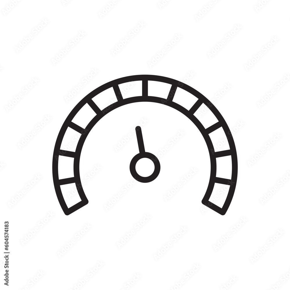 Fototapeta premium Vector meter flat icon. Gauge vector icon. Speedometer measurement sign. Gauge symbol pictogram. UX UI icon