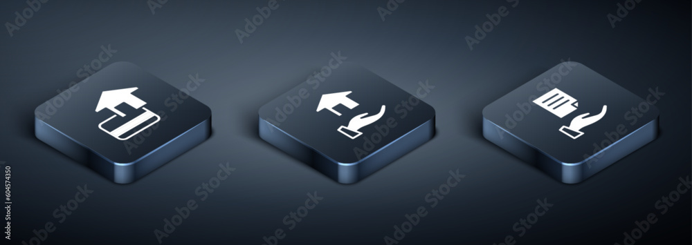 Set Isometric Credit card, House contract and Realtor icon. Vector Set Isometric Credit card, House contract and Realtor icon. Vector