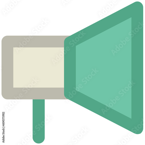 Bold line icon of a bullhorn 