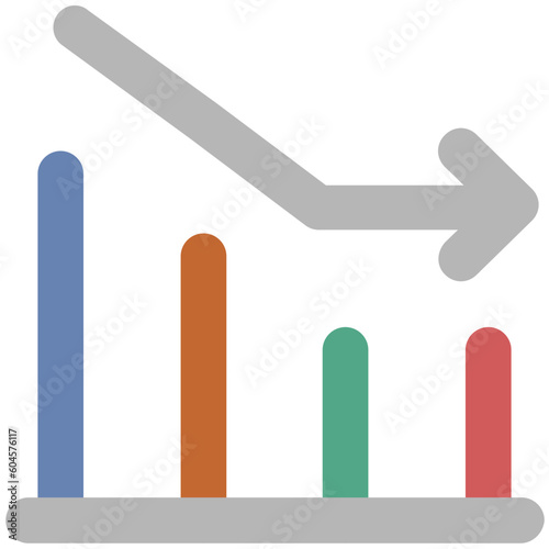 A linear icon of bar graph is denoting the concept of business infographics 