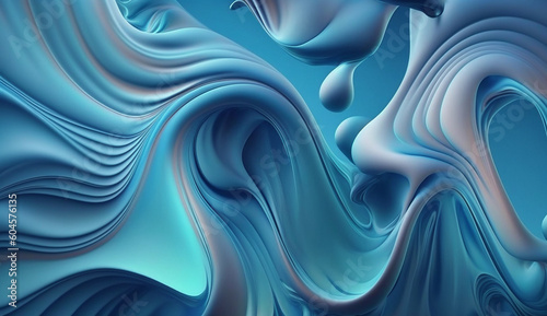 Blue liquid wave and splash...