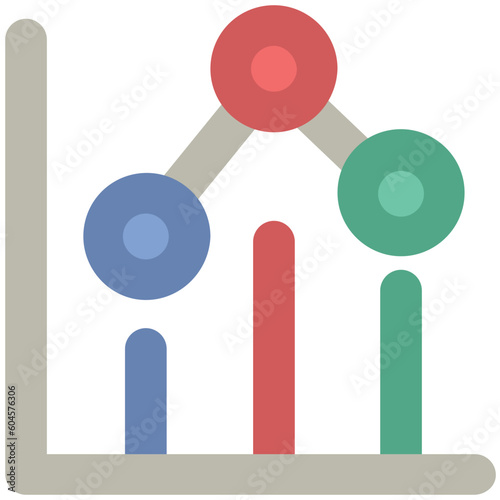 A linear icon of bar graph is denoting the concept of business infographics 