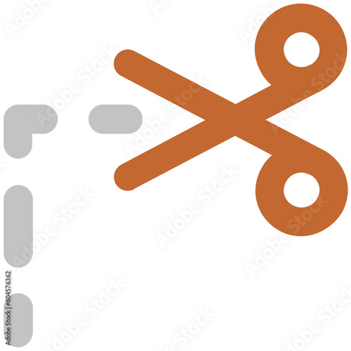 Cutting icon in bold line design 