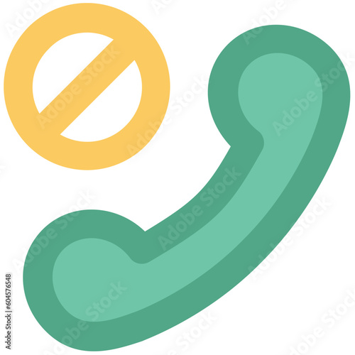 Call blocked bold line icon
