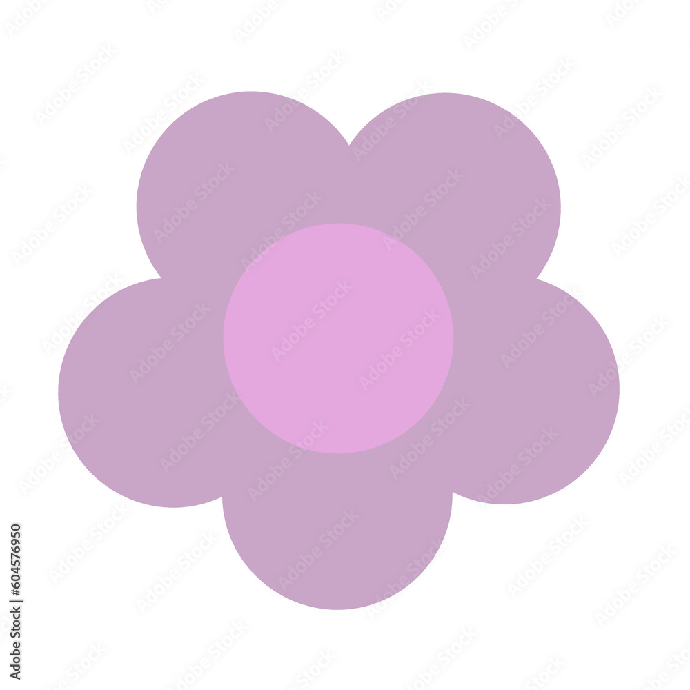 Purple Pastel Flower Doodle