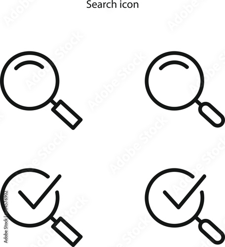 Magnifying glass logo icon, vector flat design template of magnifying, seacrh icon.
