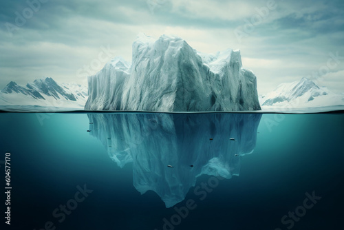 underwater view of an  iceberg in polar regions