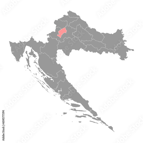 Zagreb map, subdivisions of Croatia. Vector illustration.