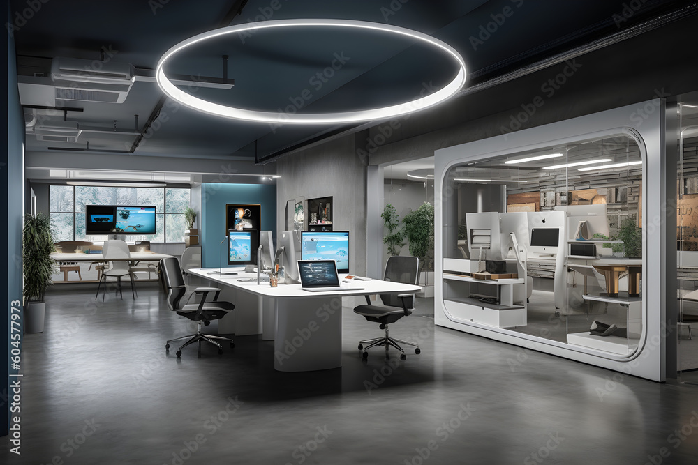 Futuristisches Büro, Zukunft, Architektur, erstellt mit KI Futuristisches Büro, Zukunft, Architektur, erstellt mit KI