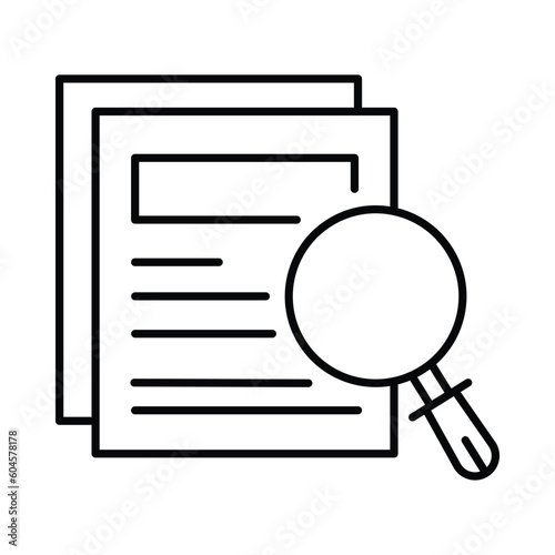 search, find, file, magnifying glass, document, file find icon