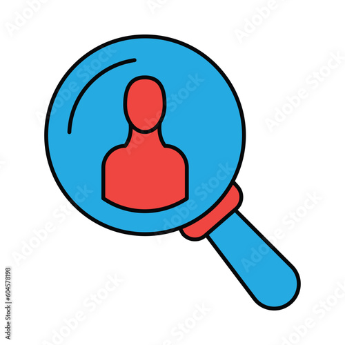 search, find, man, magnifying glass, job seeker icon