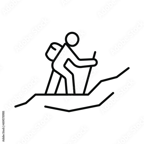 man, hiking, walking, man hiking icon