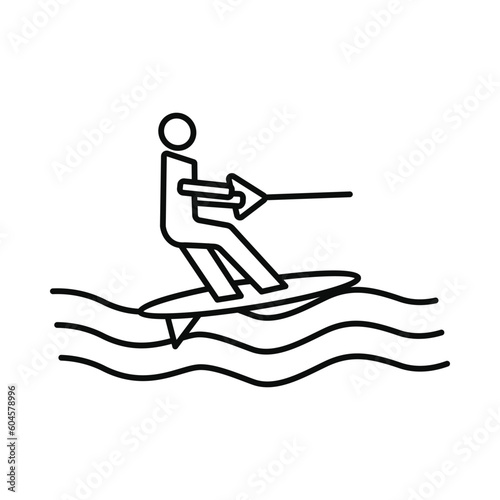 boat, man, surf, speed boat, water skiing icon